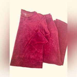 KAREN SCOTT Velour Matching Top & Pant Set